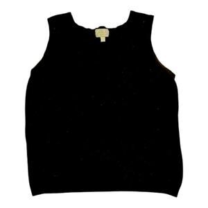 Pure Collection Cashmere black 100% cashmere sleeveless crewneck sweater. XL